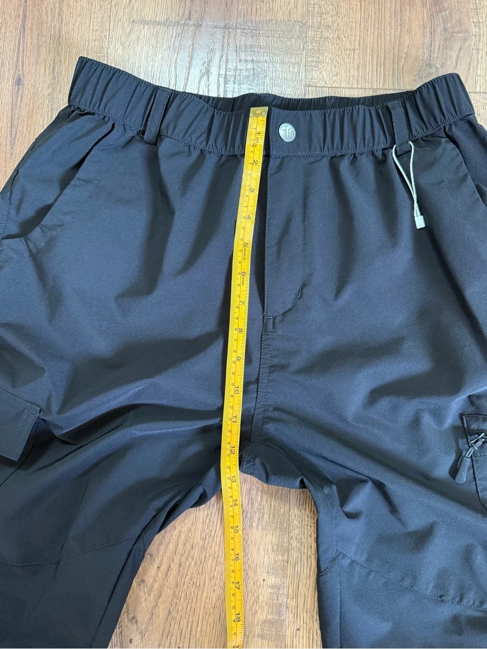 OUTDOORSPORTS Unisex Adult Black Cargo Pants L Regular Nylon Elastic Waist